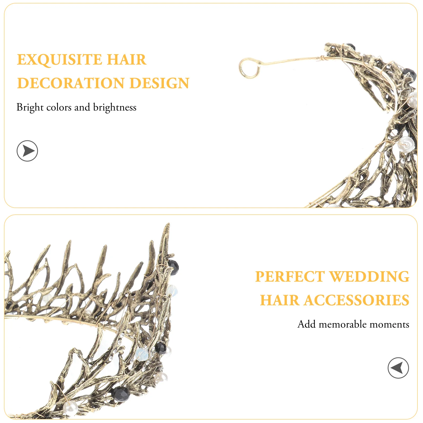 Готическое сказочное платье тиара повязка на голову винтажный декор для волос