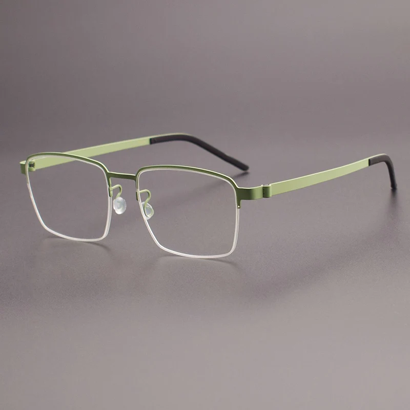 

Модные очки с полуободковой оправой из сплава, Мужские квадратные дизайнерские высококачественные оптические очки для чтения при близорукости, женские персонализированные очки