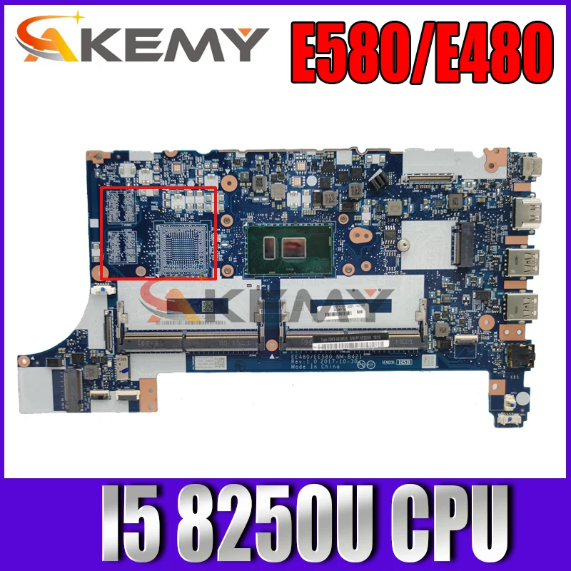 

EE480/EE580 NM-B421 mainboard For lenovo thinkpad E580 /E480 Loptop motherboard with CPU I5 8250U UMA DDR4 100% Fully Tested