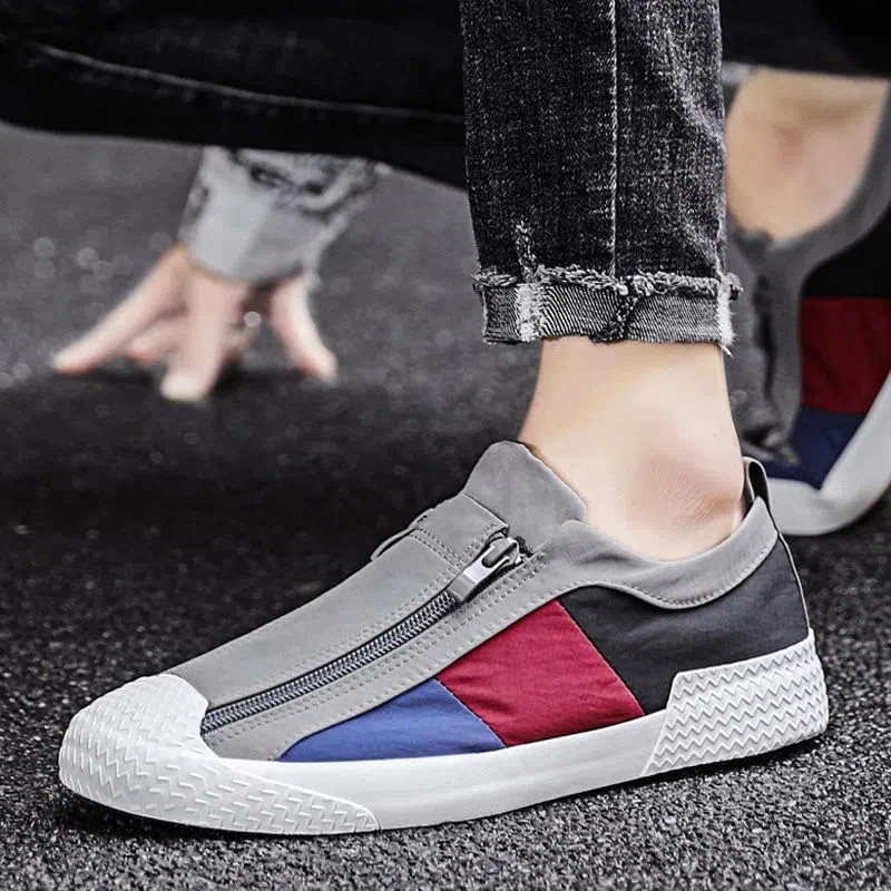 

Лоферы мужские парусиновые, Вулканизированная подошва, эластичные, повседневные универсальные, обувь для бега, разные цвета, весна-осень