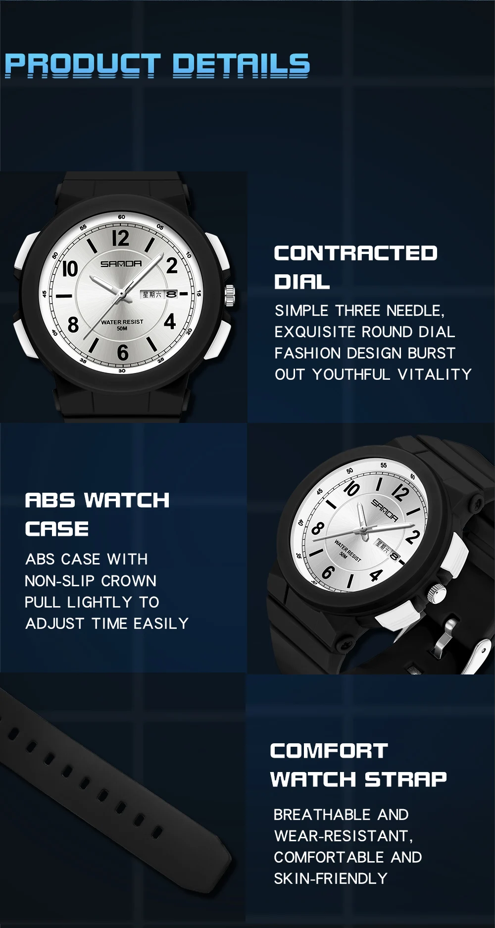 SANDA 2023 New Casual Women's Watches Waterproof Fashion Quartz Watch Women Wristwatches for Female Clock Relogio Feminino 6097 enlarge