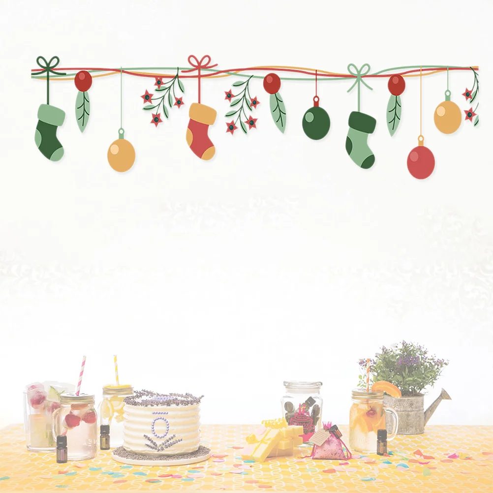 1 Set Wall Stickers Christmas DIY Removable Glass Stickers Mural Decals for Home