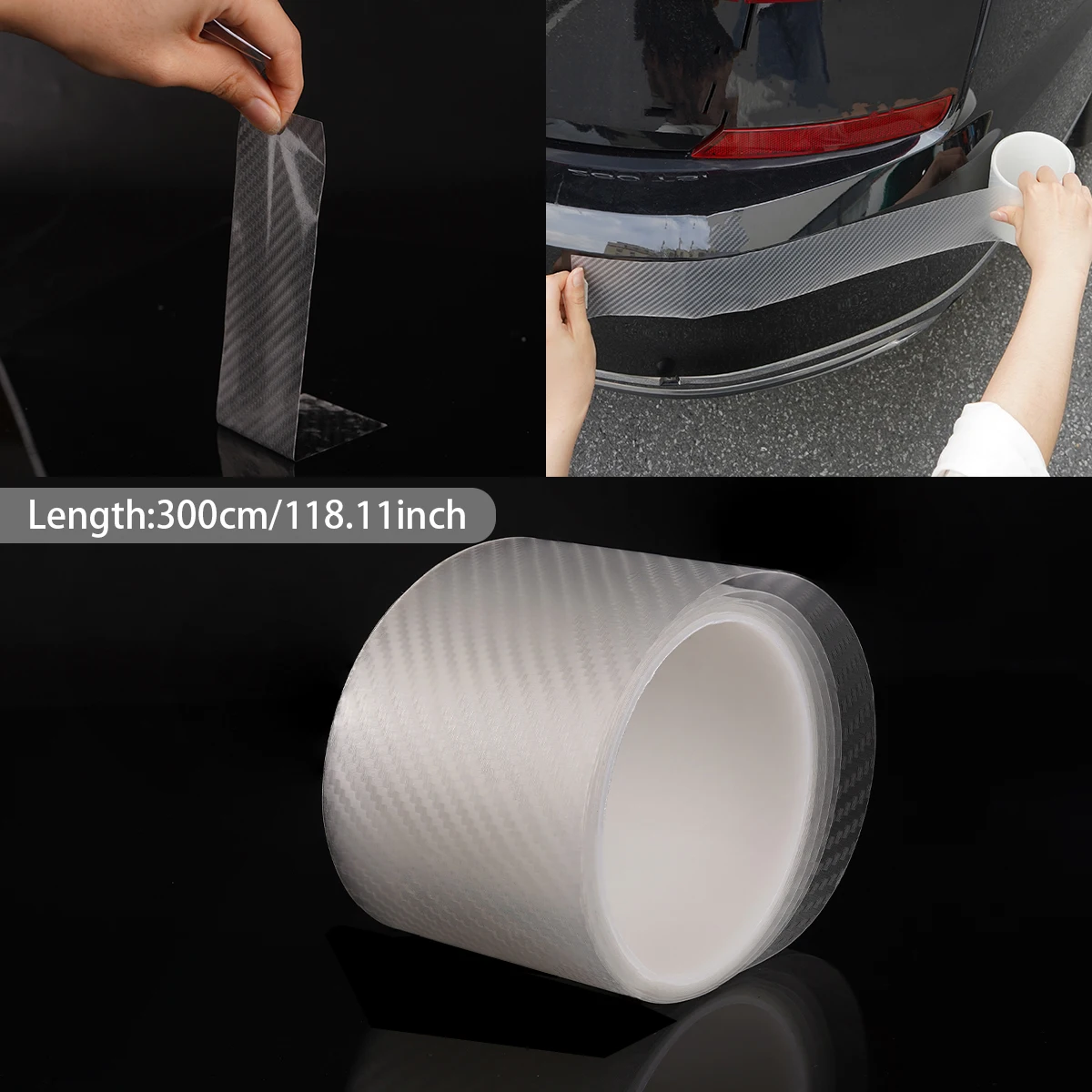 

6D автомобильный порог, прозрачная защитная лента из углеродного волокна, полоса бампера, износостойкая защитная краска, не царапается