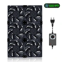 100V 240V 12038 12V High Speed Two Ball Bearing 12cm Case Cooling System Fan For BTC Mining Cabinet Server 120mm Ventilator Kit