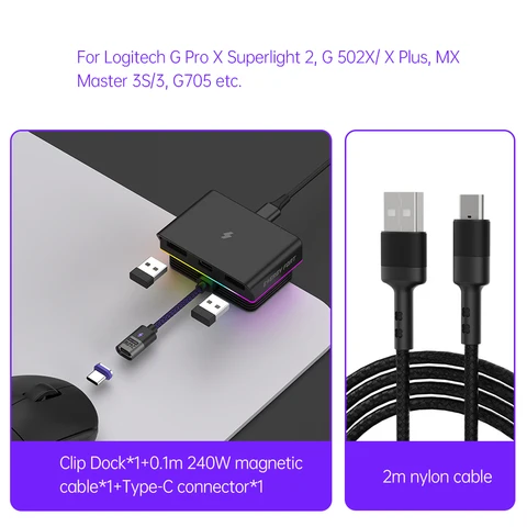 Магнитная зарядная станция для мыши energy fort  RGB