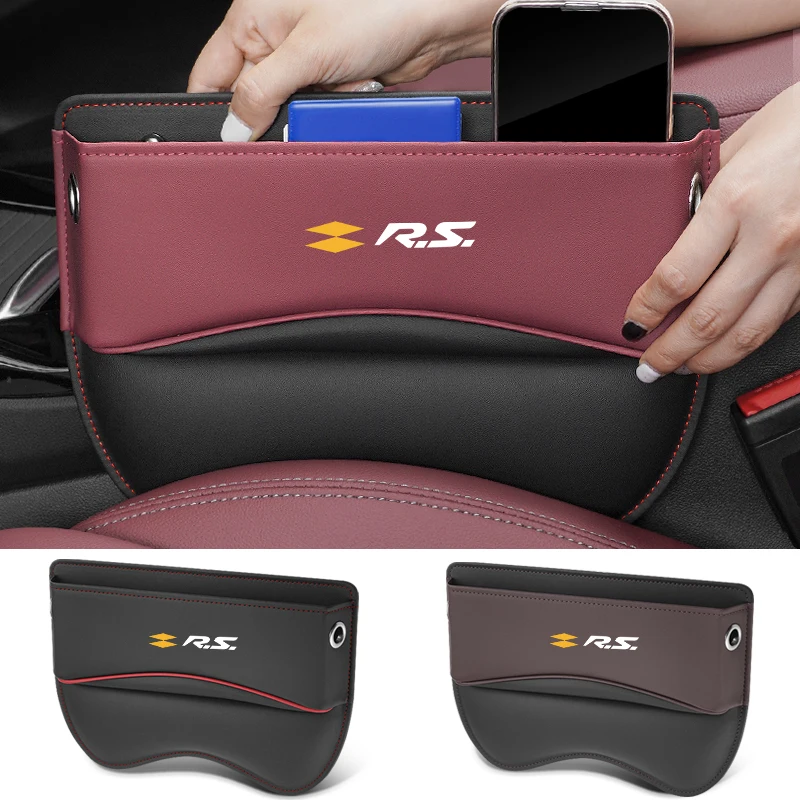 

Car Seat Storage Box Car Seat Gap Organizer Seat Side Bag Reserved Charging Cable Hole Car Accessories For Renault RS