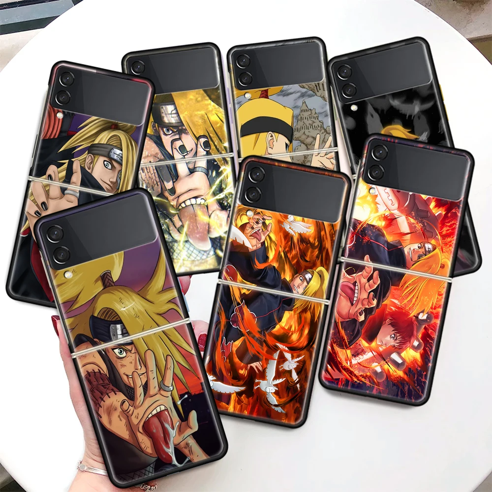 

Naruto Deidaras Coque Phone Case For Samsung Galaxy Z Flip 3 5G Black Hard Cover ZFlip 3 Luxury Shockproof Bumper Fundas