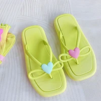 2022 fashion casual summer women slippers fluorescent green soft sole indoor home adult ladies sandals slides shoes flip flops