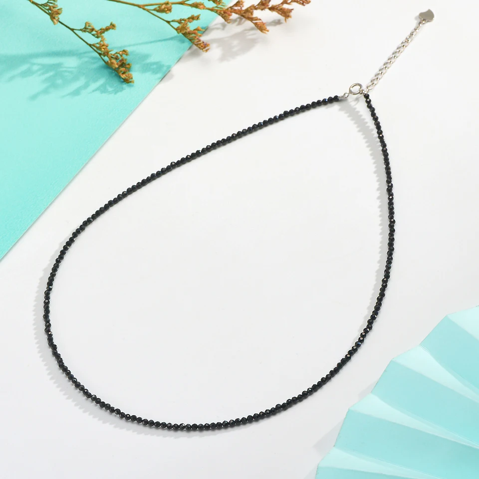 Ожерелье для женщин серебро 925 дюйма Φ 2 мм натуральный камень аметист бесплатная