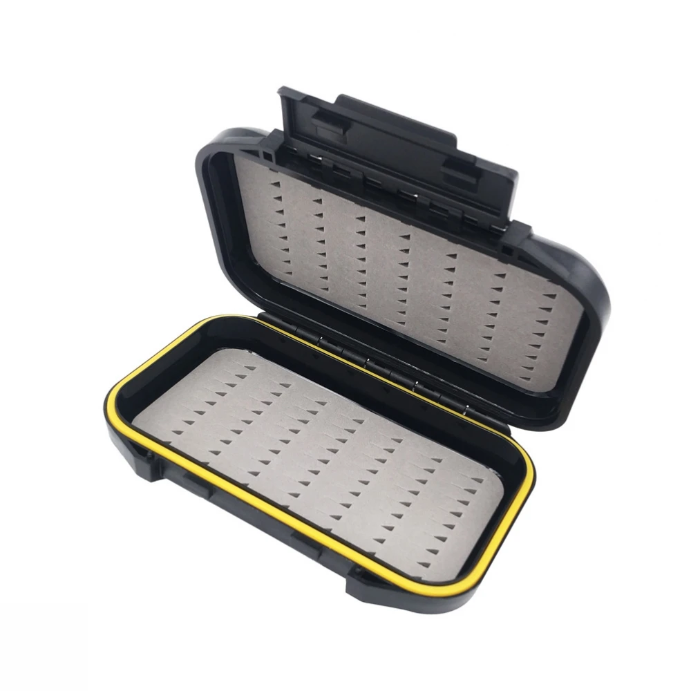 

Коробка для рыбалки нахлыстом, черный пластиковый чехол большого размера 135*87*38 мм с искусственными листьями, контейнер, Аксессуары для рыбалки