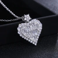 fashion ladder heart shaped full zircon necklace t sugar heart stitching woman four seasons charm jewelry