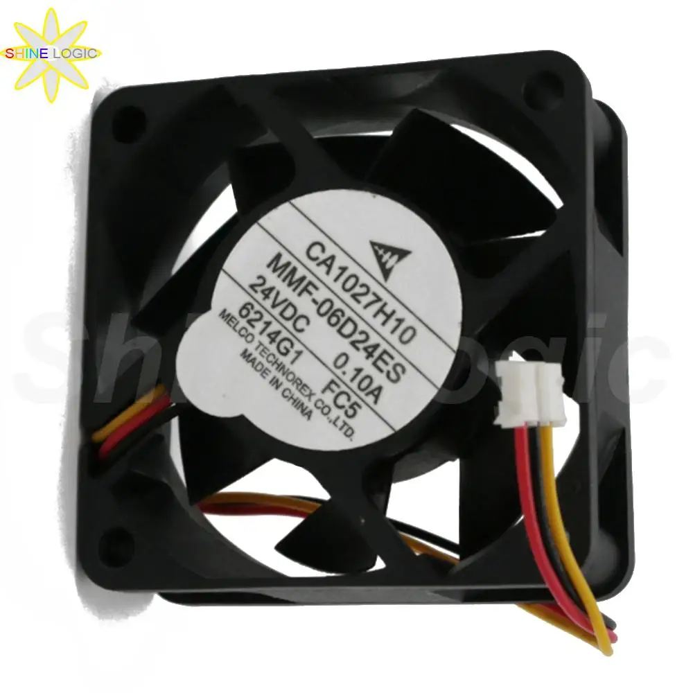 

1Pcs Brand New MELCO CA1027H10 MMF-06D24ES DC 24V 0.10A 6025 60*60*25MM 3Pin Axial Square Inverter Cooling Fan Industrial fan