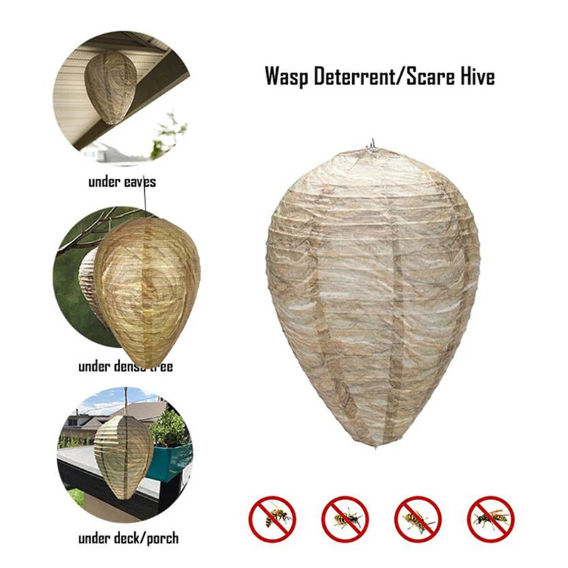 

Hanging Wasp Bees Trap Safe Deterrent Repellent Fly Insect Simulated Wasp Nest Household Garden Trapping Elements Pest Control
