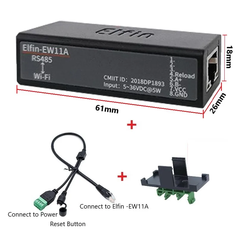 HF Elfin-EW11A последовательный порт RS485 для устройства Wi-Fi IOT Серверный модуль