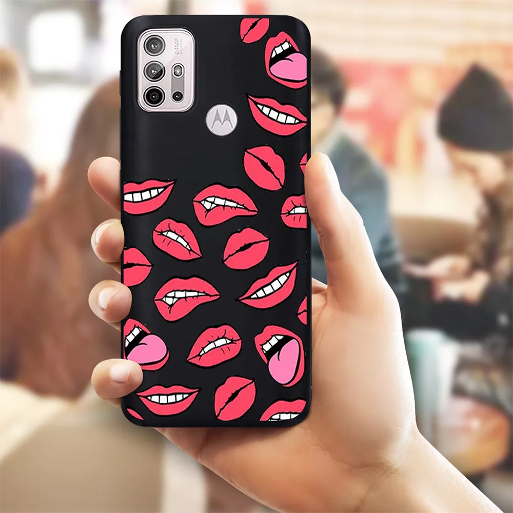 Red Lips Case Motorola for Moto G9 Plus G60 G50 E20 G10 E6Plus G6 E5 G8 Play One Action G30 G7 EU E40 E7 Powe Fundas Cover