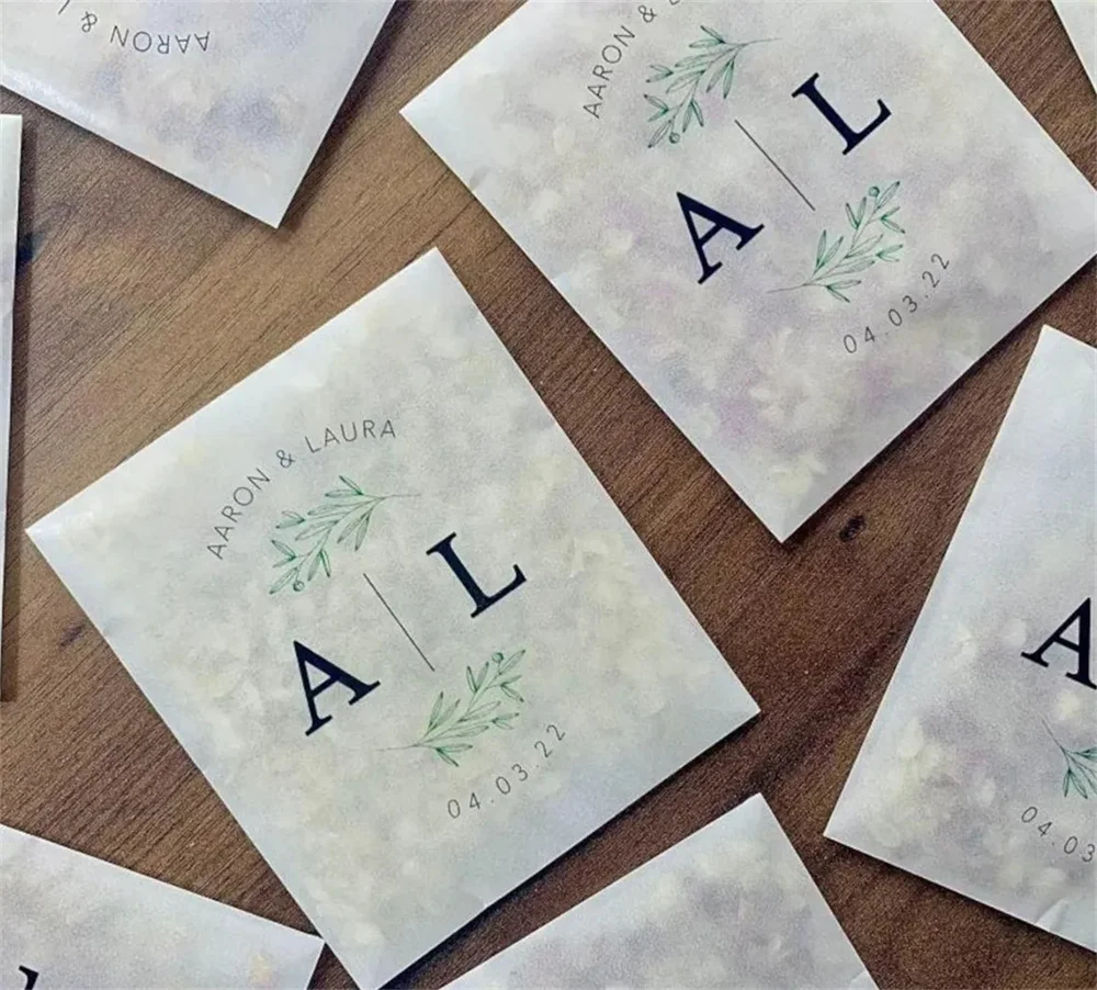 25 биоразлагаемых индивидуальных конфетти-пакетов