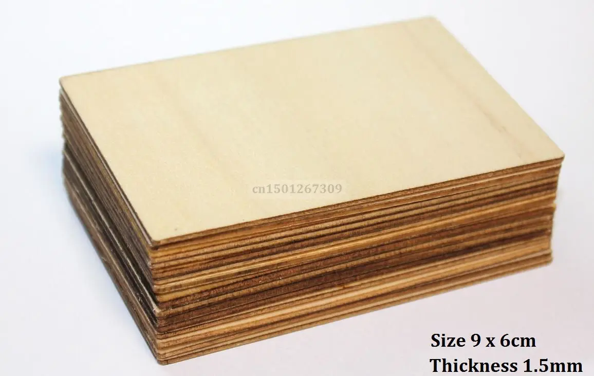 

Thickness 1.5mm Blank Rectangular Polywood Pieces Unfinished Cutouts For DIY Craft Project Laser Engraving - 10/25/50 You Pick