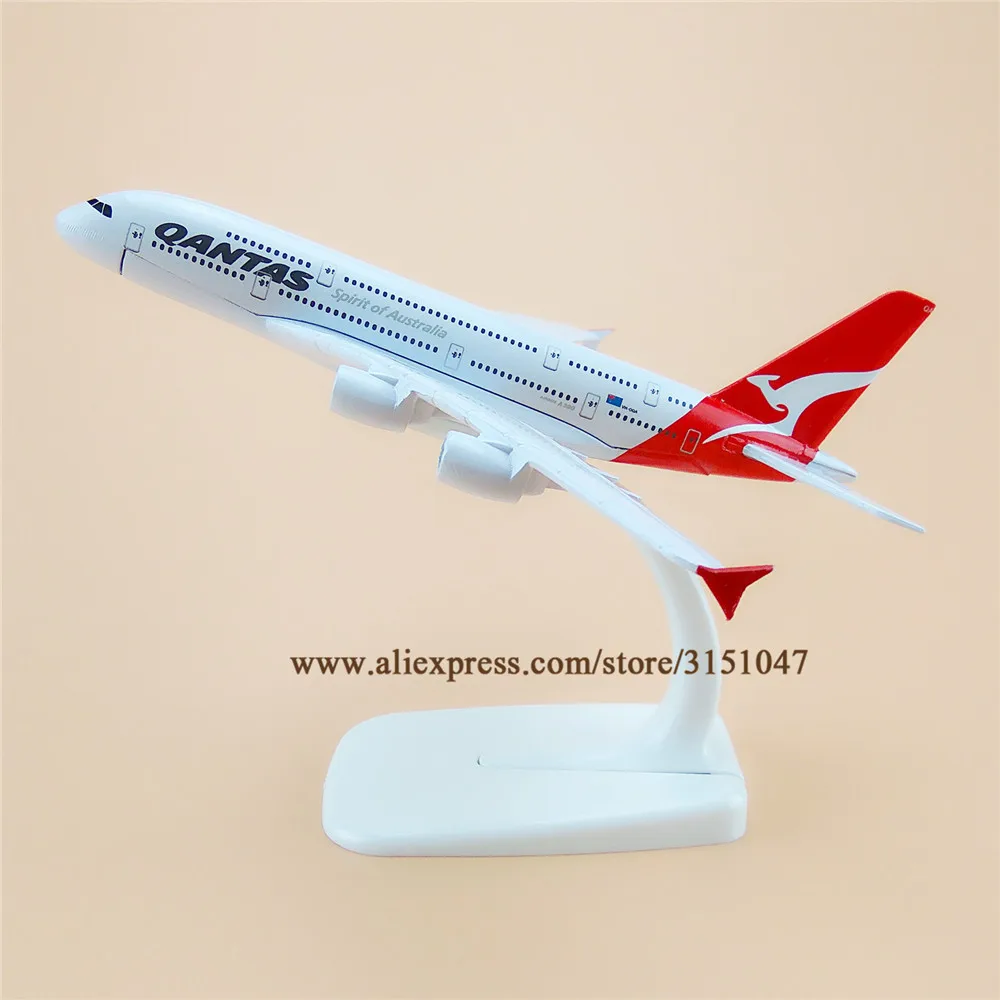 

16cm Air QANTAS Spirit Of Australia Airbus 380 A380 Airlines Airplane Model Plane Alloy Metal Aircraft Diecast Toy Kids Gift