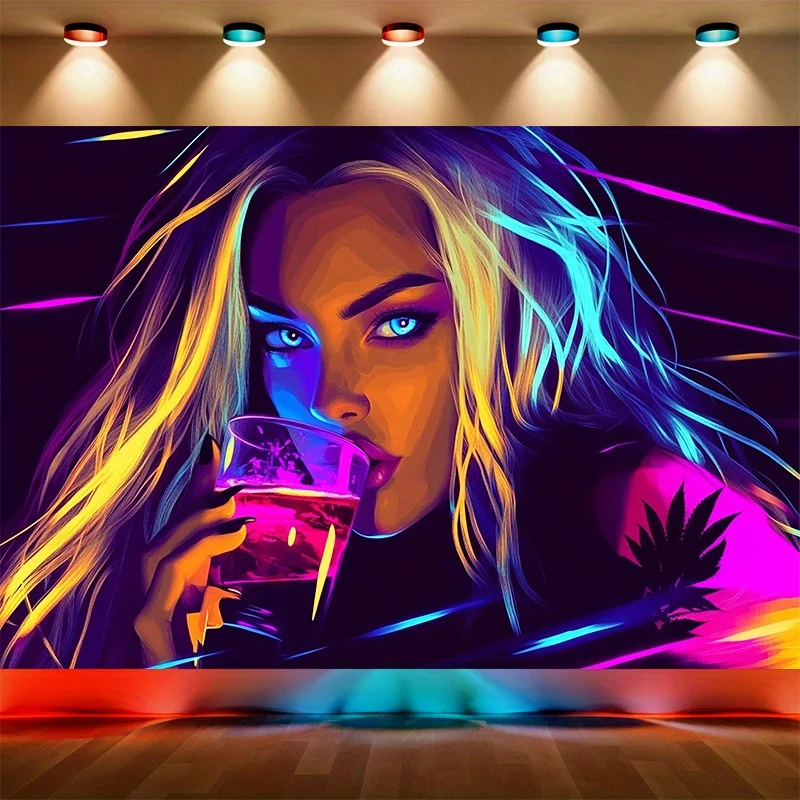 

Настенный гобелен Neon Girl из полиэстера