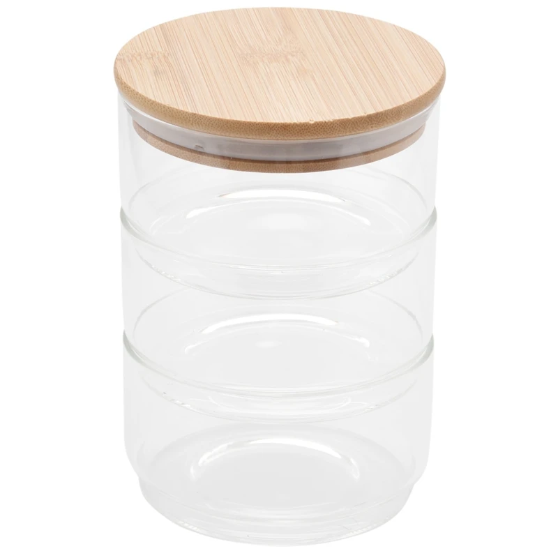 

3-слойная стеклянная банка Mason из боросиликагеля, кухонный контейнер для еды, Набор для специй, банка для хранения сухих фруктов, коробка для ...