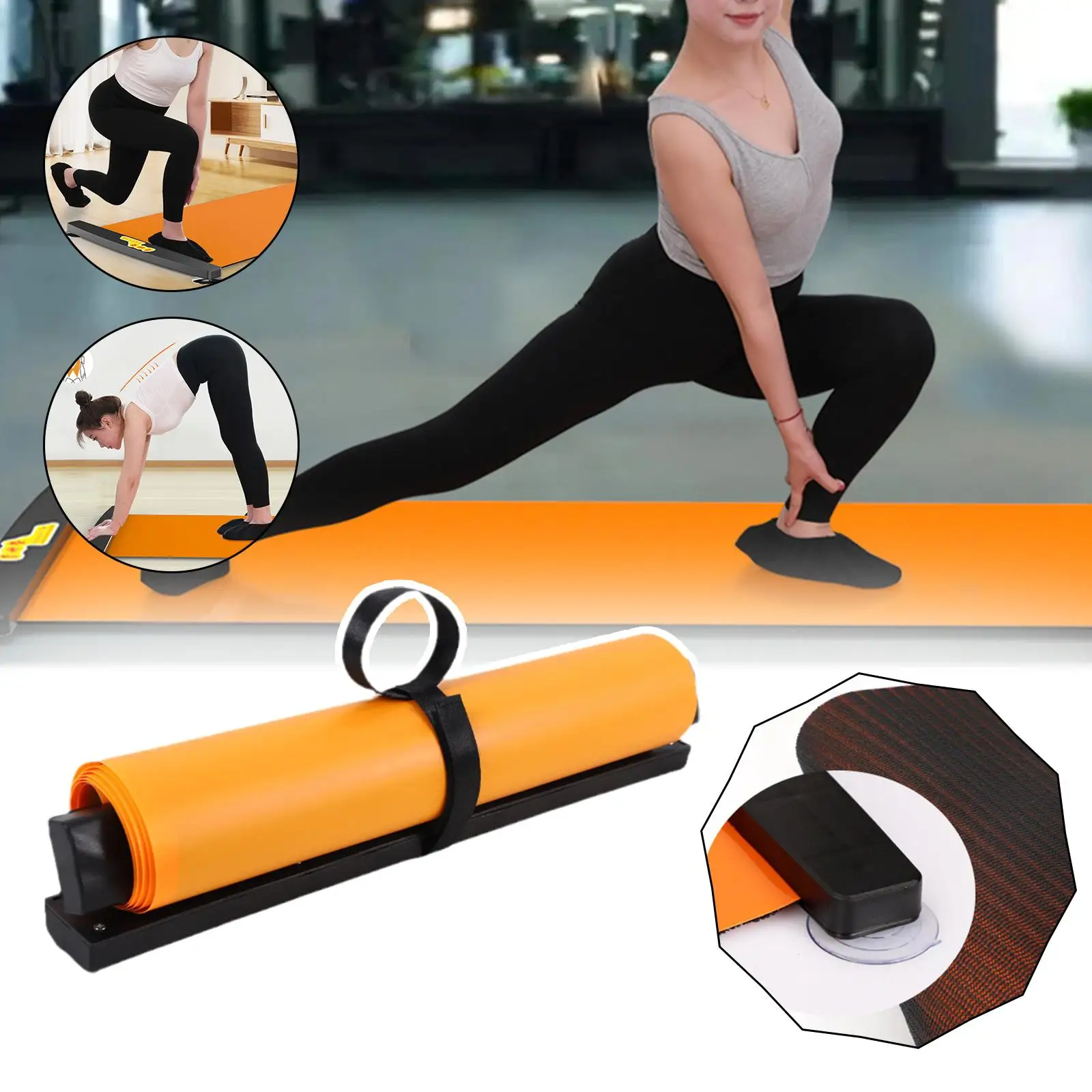 Portable Indoor Speed Skating Balance Sliding Yoga Roller Crawl Running Training Core Board Fitness Mat Leg Body Sculpting F9z2