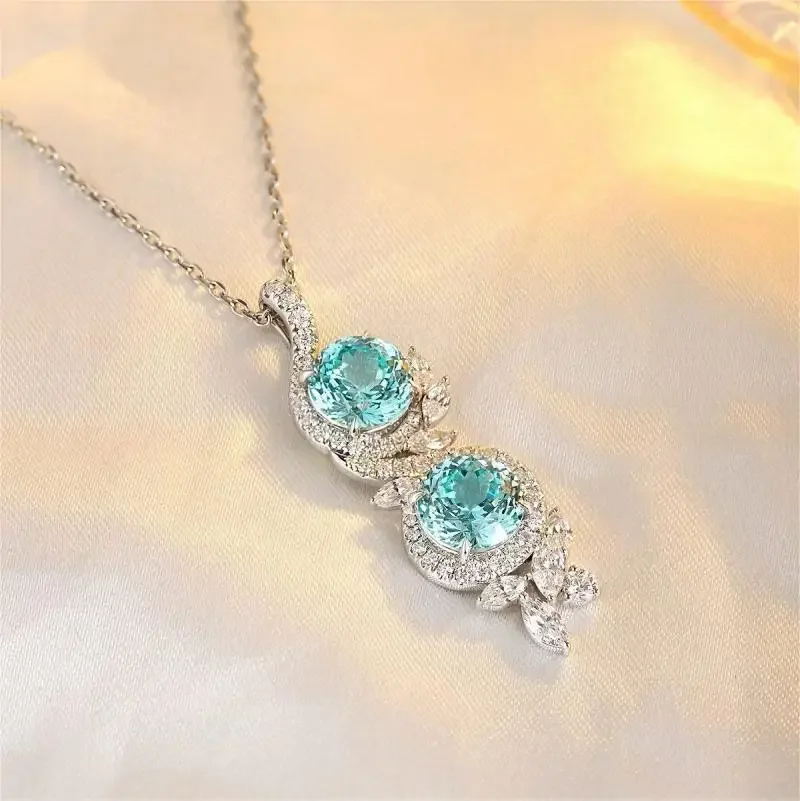 Модное колье с сапфировым кулоном 7 03 карат из серебра 925 пробы
