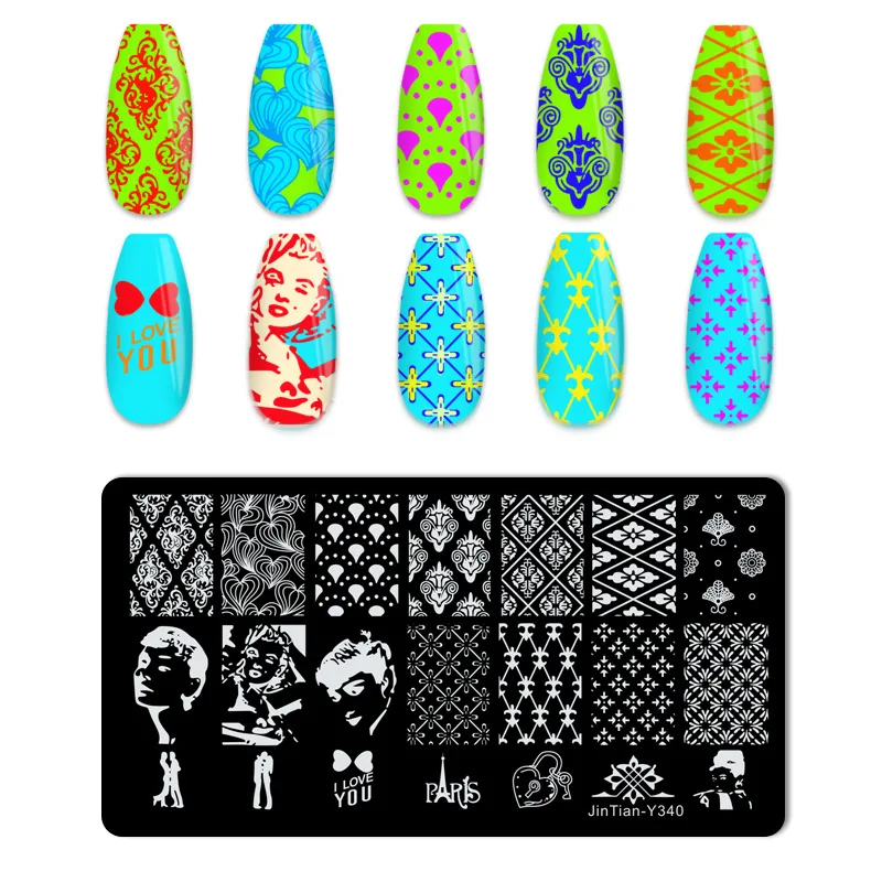 

Nail Transfer Printing Template Nail Polish Steel Plate Template Rectangular Painting Seal Tool