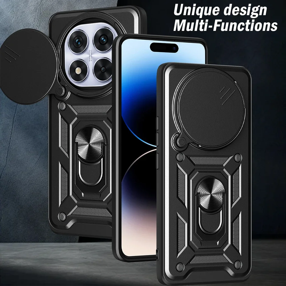 Чехол Funda для Redmi Note 14 Pro Plus 5G / защитный чехол с кольцом-подставкой камеры задняя