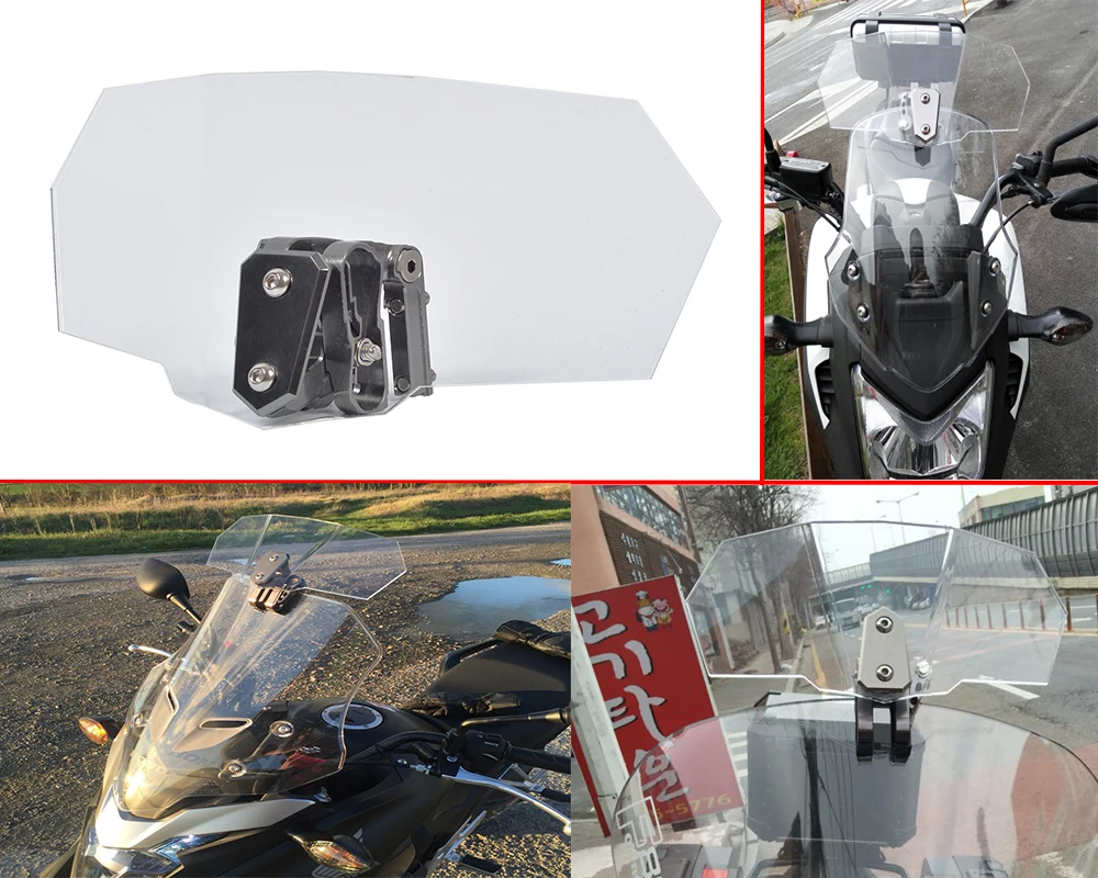 

Регулируемое ветровое стекло с воздушным потоком, универсальный ветровой дефлектор ветрового стекла для мотоцикла Yamaha Honda Kawasaki BMW Ducati Benelli ...