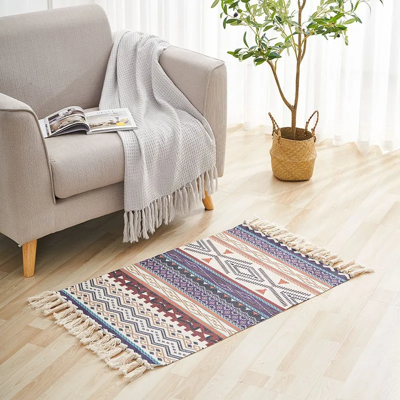 

Area Rug for Living Room Small Rug Ethnic Style Design Area Rug for Living Room Bohemian Handmade Floor Mat Retro Ethnic Style