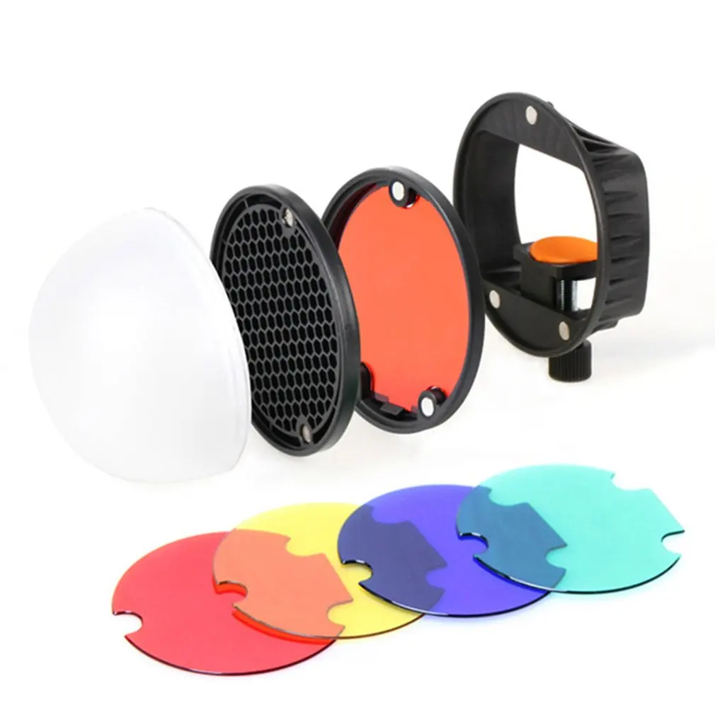 

Flash Light Modifier Accessories Kit Mount Adapter + Diffuser Ball + Reflector Speedlite Accessories Kit