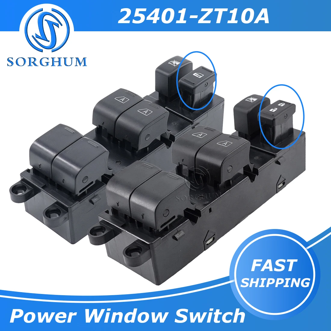 

Sorghum Power Master Window Switch Button For Nissan Armada Titan 2004-2014 25401-ZT10A 25401-ZW00A 25401-ZK30A 25401-CB60A