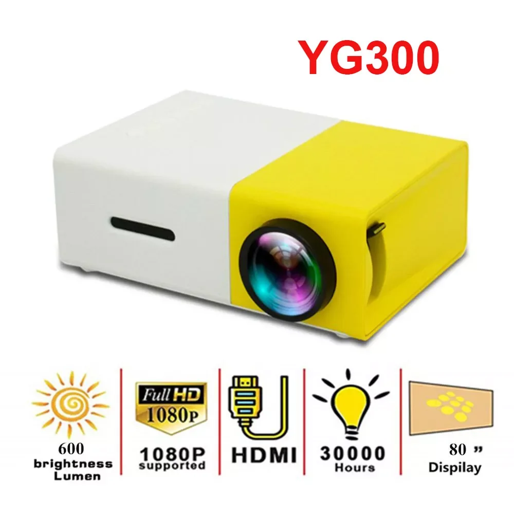

Мини-проектор YG300, домашний светодиодный проектор высокой четкости с поддержкой AV CVBS, HDMI USB мультимедийные интерфейсы, портативный проектор ...