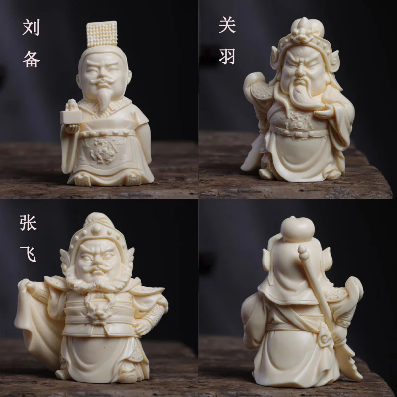 Орех слоновой кости Три королевства Клятва персика Садовые украшения Лю Бе Гуань
