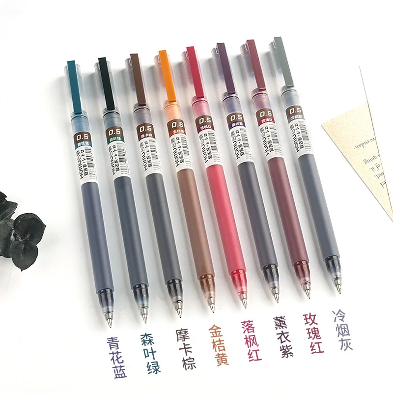 

8Pcs Vintage Colored Gel Pens Set 0.5mm Large-capacity Quick-drying Ballpoint Pen For Cute Journal School Stationary
