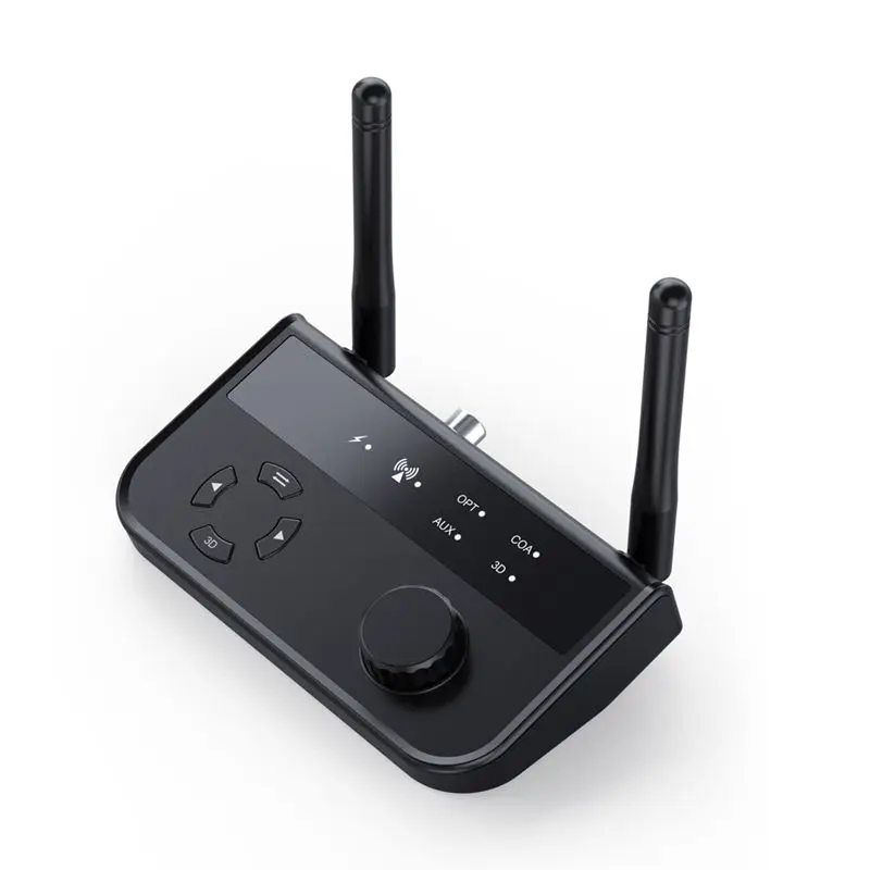 Фото Музыкальный приемник A33T Bluetooth 5.3, беспроводной аудиоадаптер 3-в-1 с оптическим, коаксиальным и AUX входами, 3D-звук для а №3
