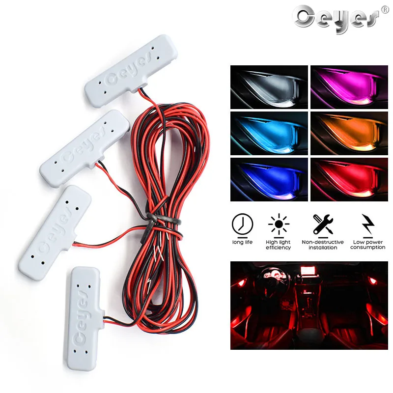 

Atmosphere LED Car Atmosphere Lamp Interior Auto DIY Decoration Night Door Hanle Light for BMW Audi Vw Renault Car accessories