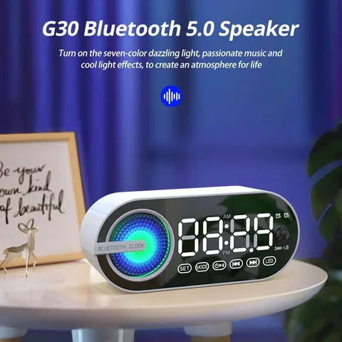 USB-зарядка, радио-будильник, RGB, портативный Bluetooth-динамик, FM-дисплей