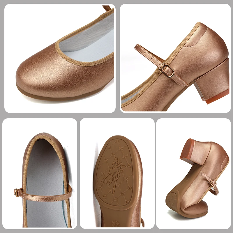 SWDZM Women Modern Dance Shoes Soft Bottom Tango Dancing Shoes Ballroom Latin Dance Shoes For Women 4CM Middle Heeled