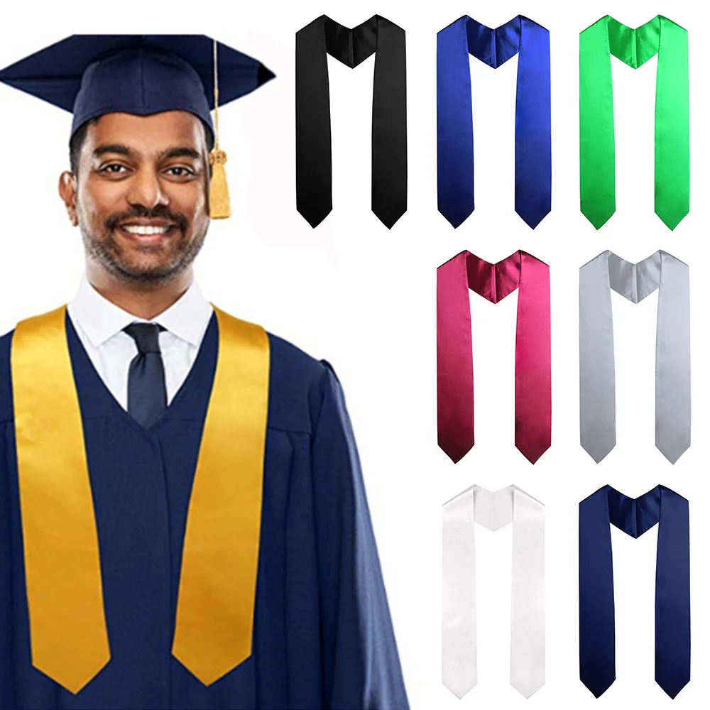 

Decoration Adult Unisex Celebration Photo Props Graduation Robes Academic Dress Graduation Stole Sash Black Sashes