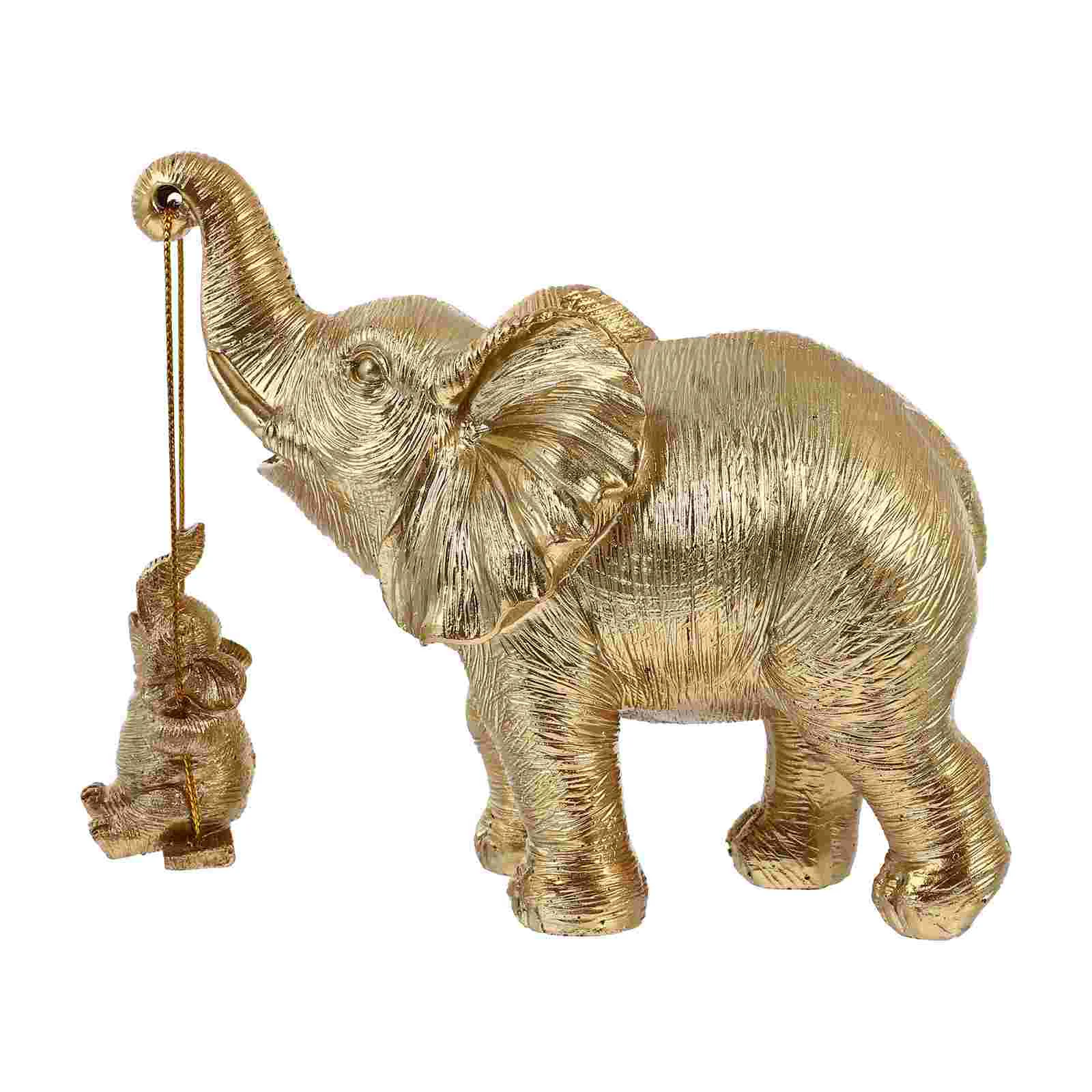 

Elephant Decor Home Figurines Statue Vintage Room Livingsculpture Decorations Hangingdesktop Fake Adorable Cabinet Chic Table