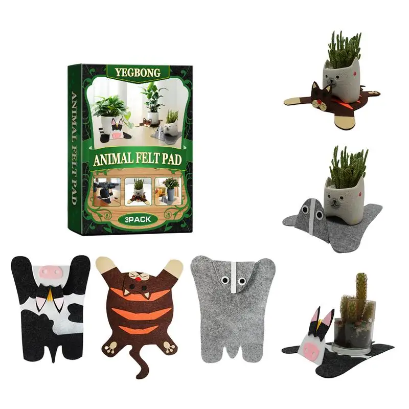 

Cute Felt Coasters Cartoon Felt Mat Cup Coasters Dining Mat 3pcs Animal Shape Creative Felt Coaster Mug Mat Decoration For