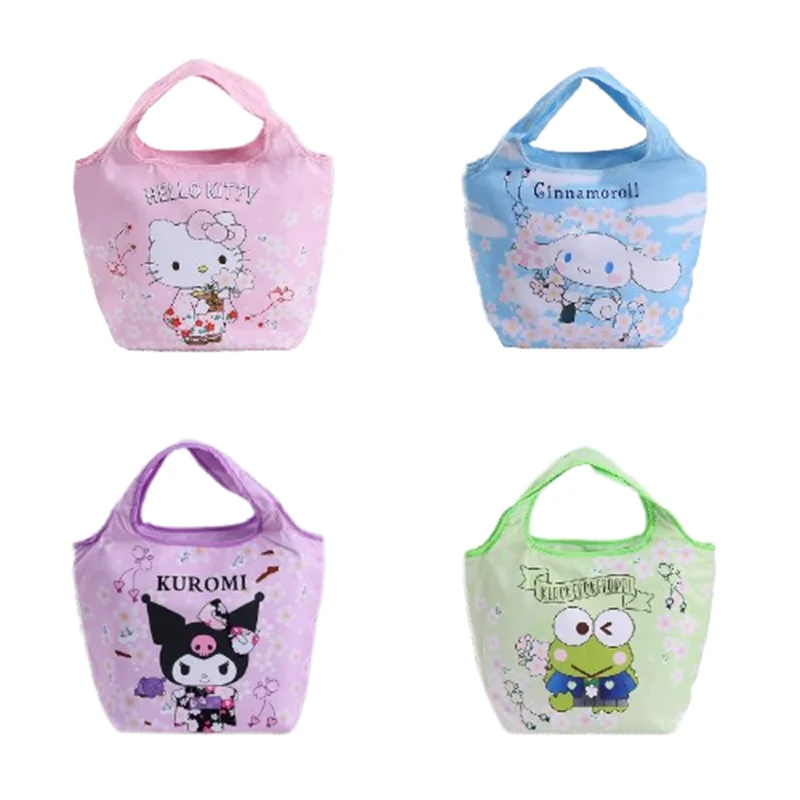 

Kawaii Sanrios Hello Kitty Lunch Bag Cinnamoroll Kuromi Student Cartoon Canvas Lunch Box Bag Insulation Refrigerated Picnic Bag