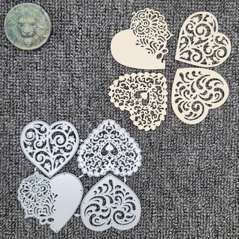 

Heart 4pcs Lover Cutting Dies Mold Scrapbook Seal DIY Album Educational Joy Embossing Papercutting