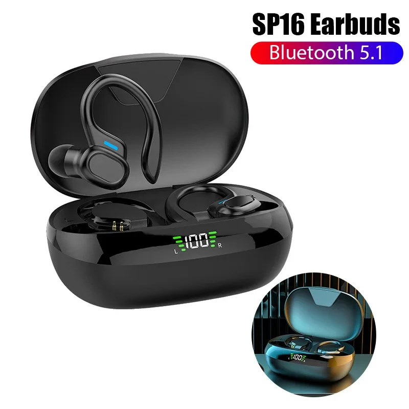 

SP16 Wireless Bluetooth Headphone TWS HiFi Stereo Earbuds Fone Earsets Sports Waterproof Headsets with Microphone for Smartphone