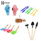 1 комплект, миниатюрные лопатки наборы садовых инструментов, грабли, инструменты для бонсай, металлическая деревянная ручка головок для растений в горшках