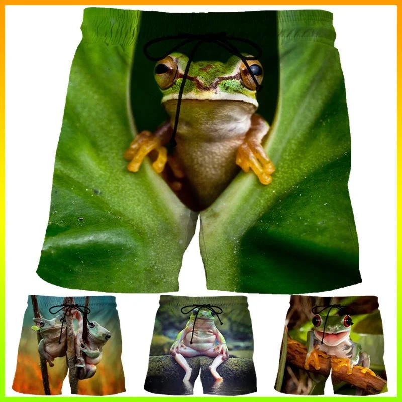 

Funny Frog 3d Printed Swim Shorts Summer New Men's Casual Beach Shorts Trunks Board Shorts Swimming Pants Swimsuits Sports