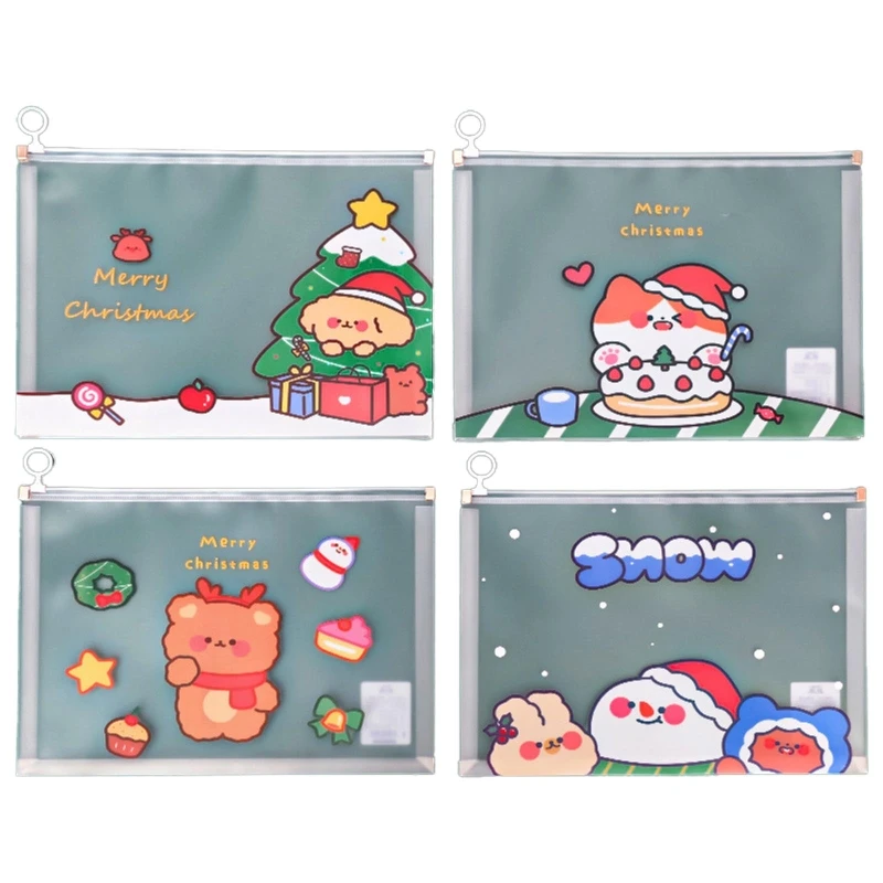 

5Pcs Cartoon A4 File Holder Document Folder Bag Zip-up File Bag A4 File Wallet