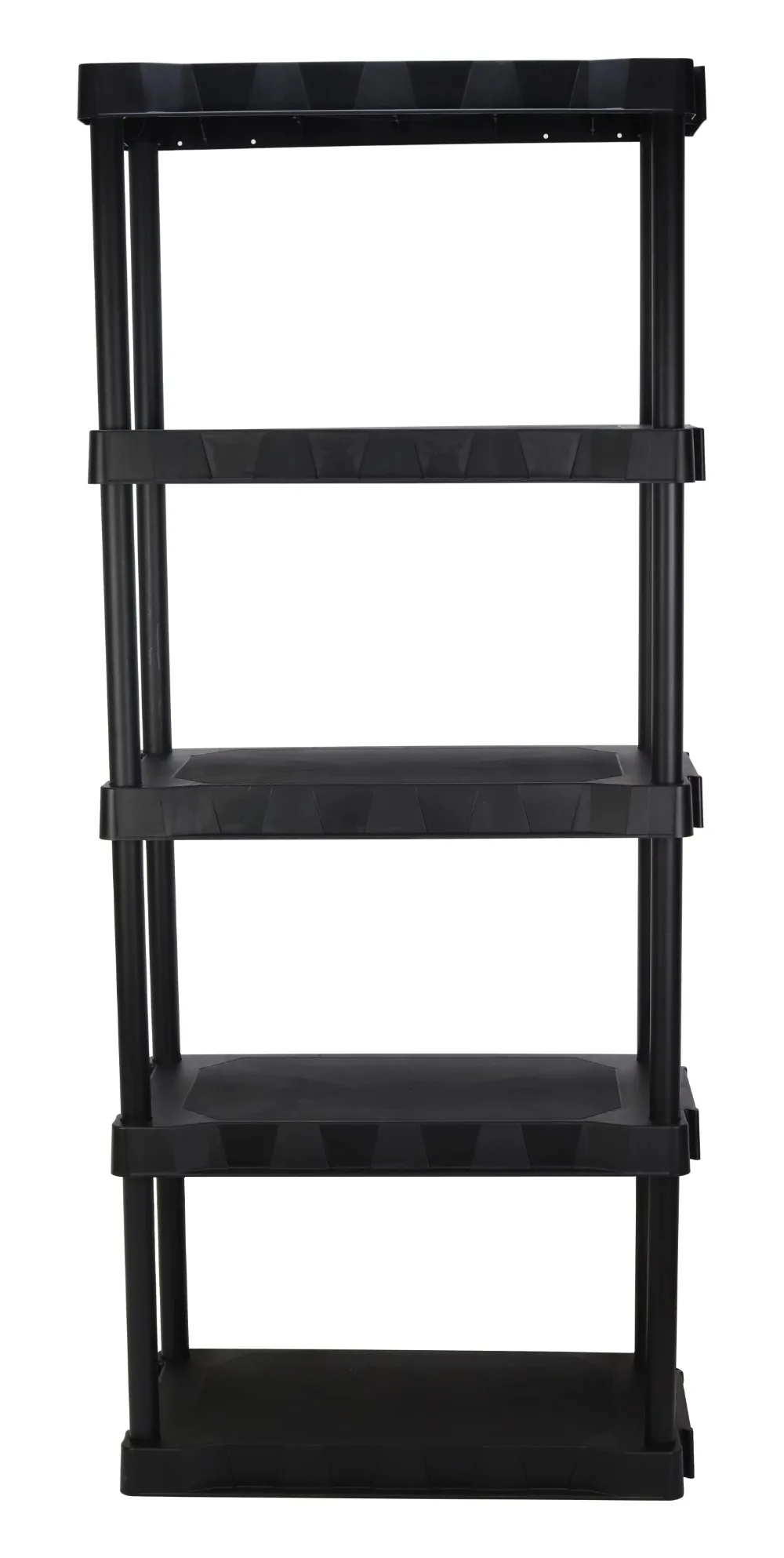 

Hyper Tough 13.88"D x 30"W x 68.8"H 5-Shelf Plastic Garage Storage Shelves, Black, Adult tool organizer