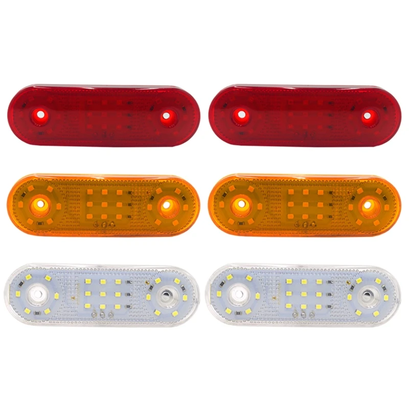

2Pcs Ambers LED Side Marker Light IP67 Waterproof Integrated Reflector for Boat Trailers Campers RV Clearance Light